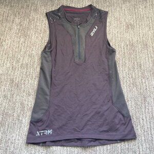 Men's Small 2XU XTRM Multifusion Compression Triathlon Tank Singlet Purple